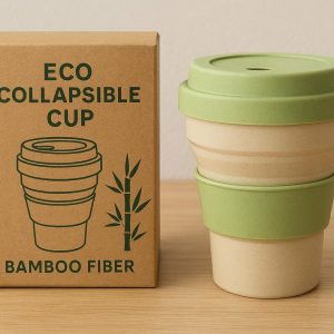 5 Eco Collapsible Cup Set Bamboo Fiber